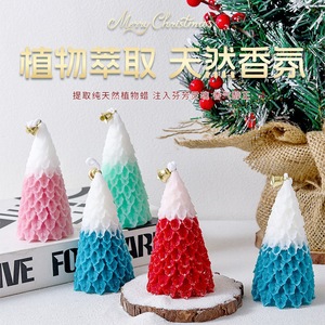 Velas Aromáticas con Aroma a Árbol de Navidad, Forma de Pirámide, Hechas a Mano con Cera de Soja, Decoración Navideña, Regalo de Navidad - Product Image 2
