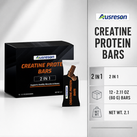Barres protéinées au whey et à la créatine personnalisées, nutrition sportive naturelle pour adultes, collation énergétique, complément pré-entraînement, ODM, étiquette privée, vente en gros