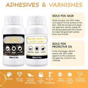TIMESRUI Colle écologique à base d'eau pour dorure, adhésif pour feuille d'or, revêtement pour <span class=keywords><strong>cadre</strong></span> photo DIY et décoration de bois - Product Image 2