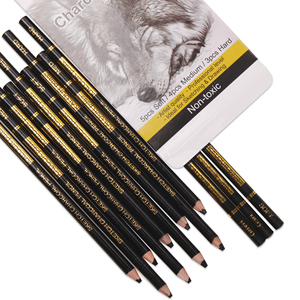 KALOUR Art fornisce 12 matita a <span class=keywords><strong>carboncino</strong></span> nero per schizzi e disegni in scatola di carta e personalizzazione disponibili con Set di <span class=keywords><strong>arte</strong></span> - Product Image 3