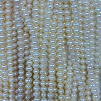 Perles d'eau douce naturelles cultivées en gros, 6-7 mm, blanches, en vrac, forme ronde naturelle, brins de perles d'eau douce blanches