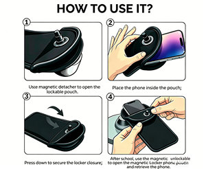 Faraday Mobile <strong>Phone</strong> Bags With Security Lock Invisible Magnet <strong>Cell</strong> <strong>Phone</strong> Storage School Locker Pouch Anti Scratch for Classroom - Product Image 5