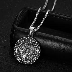 Hombres nórdico vikingo eslavo Lobo runa 316 joyería de acero inoxidable joyería de moda fina 18K Pvd chapado en oro colgante collares hombres - Product Image 2