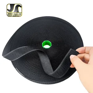 Jiehuan Best-Selling High-Grade Polyester Cable Tie Self-Adhesive Eco-Friendly Multipurpose Elastic Hook Loop Strap Garments