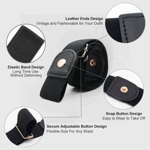 Cinturón Elástico Ajustable Sin Hebilla Xinda para Mujer, de Poliéster con Hebilla de Cobre, Sin Abultamiento ni Complicaciones - Product Image 4