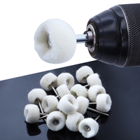 Tête de ponçage en feutre, roue abrasive de polissage, brosse miniature en coton avec tige de 3 mm