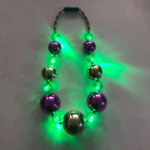 2026 Mardi <span class=keywords><strong>Gras</strong></span> Costume <span class=keywords><strong>Party</strong></span> Favors LED - Light up 44 "Jumbo Mardi <span class=keywords><strong>Gras</strong></span> Bead Collar Light up Shine Bright Mardi <span class=keywords><strong>Gras</strong></span> Beads - Product Image 5