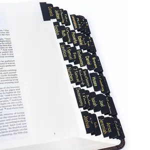 批发易于阅读和应用圣经学习标签75烫金圣经索引标签黑色圣经日记标签