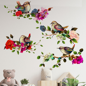 Adesivi <span class=keywords><strong>murali</strong></span> con rami e <span class=keywords><strong>uccelli</strong></span> alla moda per la decorazione della casa, adesivi autoadesivi in PVC, adesivi <span class=keywords><strong>murali</strong></span> per camera da letto e soggiorno - Product Image 2