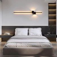 Applique Murale LED Minimaliste à Trois Couleurs Dimmables pour Salon, Mur de Fond, Chambre à Coucher, Chevet, Bureau, Protection Oculaire