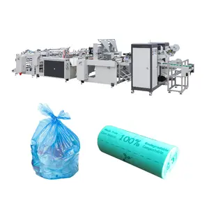 fully Automatic rubbish waste bag Rolling cassava compostable plastic Garbage Bag Making Machine