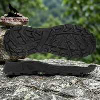 Semelle de chaussure de randonnée extérieure personnalisée OEM Wolf Brand Black, en caoutchouc MD, légère, antidérapante, résistante à l'usure, pour le sport