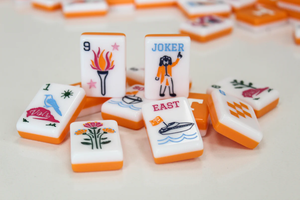 Tessere Mahjong Americane TCU Texas Christian University, 160 Pezzi in Acrilico Inciso Monostrato, Set da Viaggio West White, Pronta Consegna - Product Image 5
