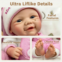 Poupée Bébé en Silicone Corps Entier Personnalisée par le Fabricant, Lavable, Réaliste, 17 pouces, Poupées Reborn Vivienne pour Filles/Garçons, Articles de Collection