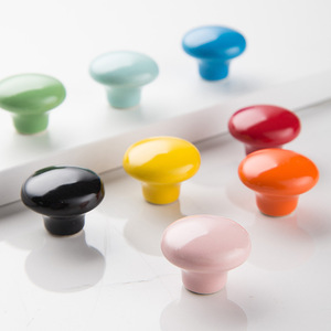 Đầy Màu sắc gốm nội knobs đồ nội thất ngăn kéo kéo vòng sứ Knob cho trẻ em Phòng Nhà Bếp Tủ tủ quần áo xử lý - Product Image 2