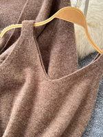 Ensemble deux pièces tricoté élégant à col en V, doux, respirant et agréable pour la peau, de qualité supérieure, idéal pour l'automne – Meilleures ventes