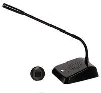 Freequeue 360 Interphone de comptoir bidirectionnel étanche en verre avec haut-parleur de 3W, couleur noir et argent