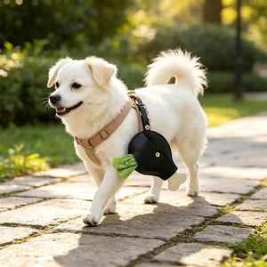 Bolsa para excrementos de perro, dispensador de bolsas para desechos de mascotas, dispensador de excrementos con forma de muslo de pollo de cuero PU - Product Image 1