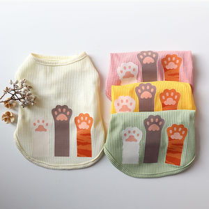 Cute <b>Animal</b> <b>Pattern</b> Pet Vest Candy Color Dog Cat Clothing Waffle <b>Knit</b> Spring Summer Wear - Product Image 1