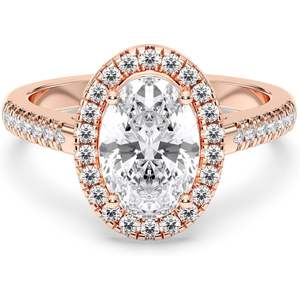 Keeva Jewels IGI แหวนเพชรสำหรับผู้หญิงได้รับการรับรองจากทองคำ2Ct วงรี0.50ct สำหรับผู้หญิงแหวนเพชรรัศมีวง0.50ct - Product Image 1