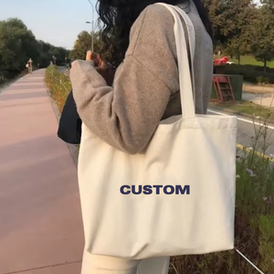 Bolsa de lona personalizada al por mayor con logotipo, bolsa de compras de lona de algodón ecológica - Product Image 3