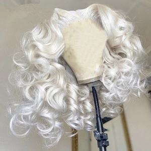 Fornitore di Parrucche di Qualità, Colore Biondo Platino, Ricci Morbidi, Capelli Umani Allineati alla Cuticola, Parrucche Frontali in Pizzo HD - Product Image 2