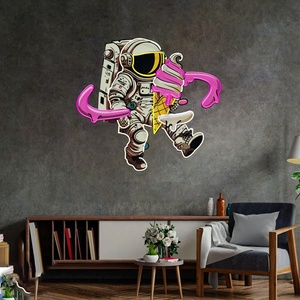 Letrero de neón LED personalizado Astronautas con helado letrero de neón tienda de luz diseño de logotipo comercial para decoración de paredes - Product Image 2