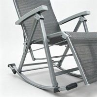 Chaise à bascule pliante portable de haute qualité pour le camping, avec cadre en acier inoxydable écologique, durable, pour patio, pelouse et piscine