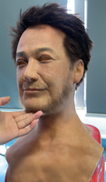 Masque de costume personnalisé de haute qualité en silicone noir et brun, simulation réaliste, accessoires de maquillage pour performance