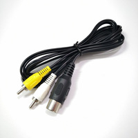 Cable AV de 1.8M para Consola Sega Genesis 1 MD1, Cable de Audio y Video RCA Amarillo y Blanco, Cable Compuesto RCA para TV