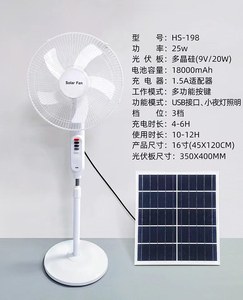 Solar Powered Pedestal Fan Remote <b>Control</b> <b>USB</b> Charging 5 Blades AC Motor Rechargeable Garage Air Cooler Oscillating Adjustable - Product Image 5