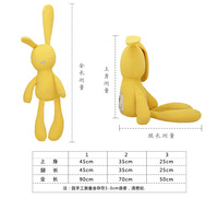 Peluche Lapin Mignon de 70 cm en Coton PP Ultra Doux, Coussin Apaisant, Cadeau Unisexe