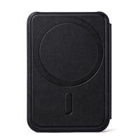 Support magnétique pour téléphone avec miroir et béquille, portefeuille en cuir PU pour cartes de crédit avec béquille pliable pour iPhone Series