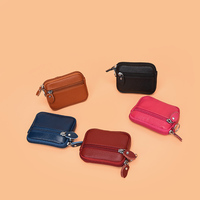 Dompet Rantai Mini Kulit Asli Tempat Kartu Bus Gantungan Kunci Dompet Koin