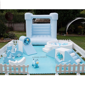 Château gonflable commercial blanc mini <span class=keywords><strong>avec</strong></span> <span class=keywords><strong>toboggan</strong></span> et <span class=keywords><strong>piscine</strong></span> à balles pour enfants et bébés, idéal pour la location événementielle - Product Image 1