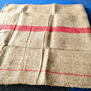 MTI Eco-Friendly Red Stripe Jute Gunny Sack 120x70cm Drawstring Custom Logo Screen Printed for Agriculture Use <b>Packaging</b> - Product Image 1