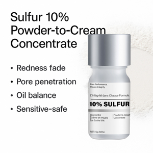 10% bubuk belerang-to-Cream konsentrat anti-keriput pemutih jerawat Spot perawatan breakout kemerahan Pengontrol Minyak tak terlihat Normal - Product Image 2