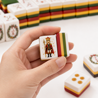 Coffret de Mahjong Américain Noël Casse-Noisette, Tuiles en Acrylique Gravées au Laser et Imprimées UV, Roi Souris, Fée Prune, Fêtes