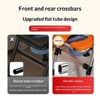 Toilette portable 300 LBS pour personnes âgées, chaise-commode pliable en acier inoxydable, toilette de chevet pour soins à domicile et récupération