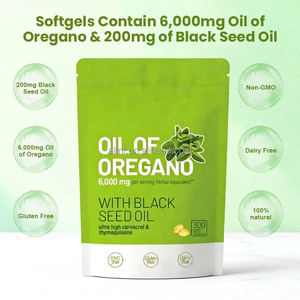 Suplemento Dietético <span class=keywords><strong>de</strong></span> Aceite <span class=keywords><strong>de</strong></span> Orégano Ultra Alto en Carvacrol y Timokinona, Sin GMO, Sin Gluten, Sin Lácteos, con Aceite <span class=keywords><strong>de</strong></span> Semilla Negra - Product Image 3