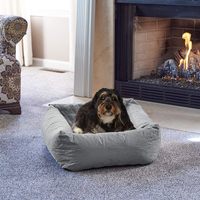 Siège auto 2-en-1 pour chien Lit lounge d'intérieur confortable Siège rehausseur pour chien Chats Ceinture de sécurité pour animal de compagnie Laisse Siège rehausseur de voiture pour chien