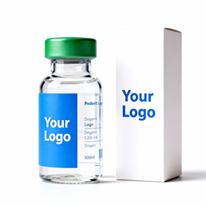 Trene Vial Etiketi Plastik Tepsi Kırmızı Haç Sembolü Sıcak Baskılı Kabartmalı Peptid Tozu Küçük Cam Şişe için Peptid - Product Image 1