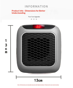 800W Strong Power <b>Plug</b> <b>In</b> Electric Fan <b>Heater</b> Quick Heating Space Air Warmer Remote Control Overheat Protection Office - Product Image 2