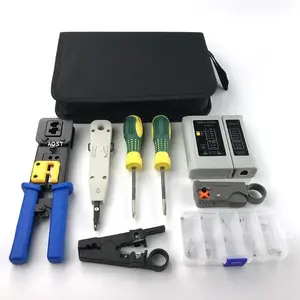 Gehen Sie durch Netzwerk-Hardware-Toolkit durch den Stecker rj45 Netzwerk-Crimp-Tool-Set