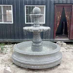 Grande fontaine d'eau extérieure naturelle de grand jardin personnalisée fontaine d'eau en pierre de granit et de marbre - Product Image 4