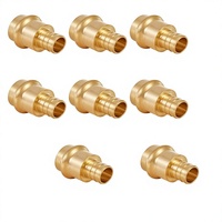 Adaptor Kuningan Crimp Coupling Tembaga 3/4" X PEX 3/4" dengan Ulir NPT/BSP, Panjang 4 Inci, Full Port untuk Pipa