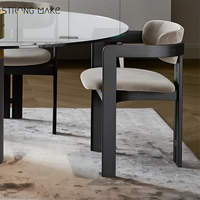 Foshan Design européen Table à manger d'intérieur nordique en bois noir meubles de chambre chaises en bois massif pour Table à manger