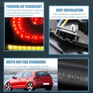 Nuove Luci Posteriori per Golf 6a Generazione 2010-2014 con Indicatori di Direzione Sequenziali 12V - Product Image 5