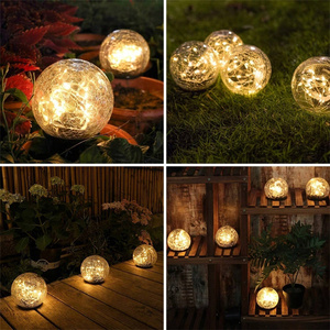 Globe Solar Lights Décoration extérieure Lampe de pelouse à atmosphère sphérique dans le sol Paysage Jardin Extérieur <span class=keywords><strong>Solaire</strong></span> Luz Led Pathway Lights - Product Image 5