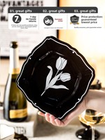 Service de table en céramique de luxe 56 pièces de style français, vaisselle en céramique, ensemble pour la maison, bols et assiettes esthétiques, idéal pour un cadeau de pendaison de crémaillère